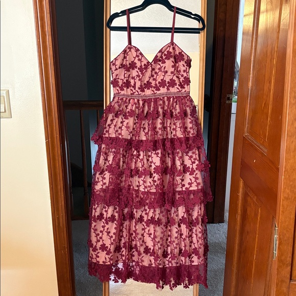 Endless Rose | Berry and Cream Floral Dress - Picture 1 of 10